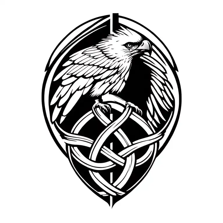 Red Kite Wrapped In Celtic Trinity Knot