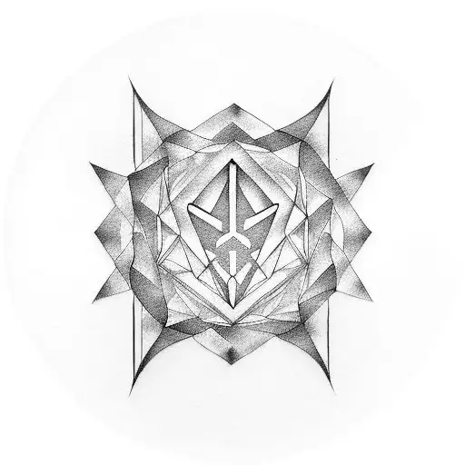 A Design Of A Vinyl Record With The Linkin Park Symbol In Dotwork Style