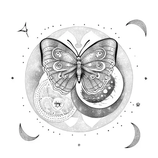 Butterfly With Moon Phases