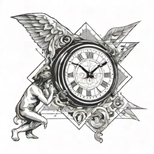 A Newborn Baby Below A Sad Person Writing A Clock Burning A Saint Crying A Dancing Child Cries