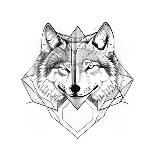 Father And Son Wolf Geometric