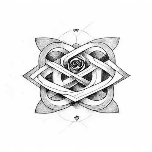 Small Infinity Symbol With Love Symbol With Background Of Rose