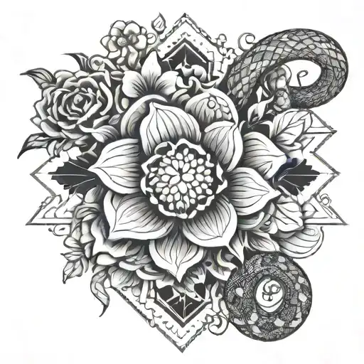 Floral With Snake