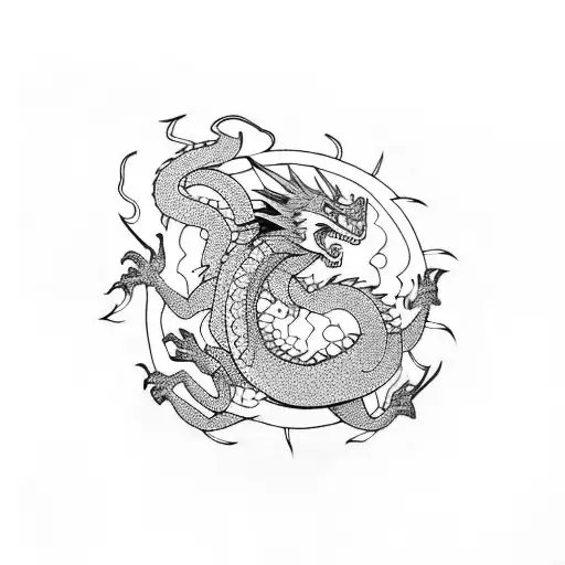 Dragon Eating Sausage