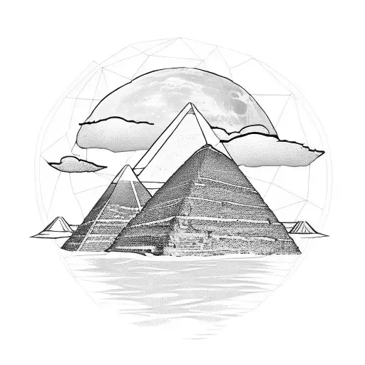 Egypt Pyramid Moon Desert River Nile