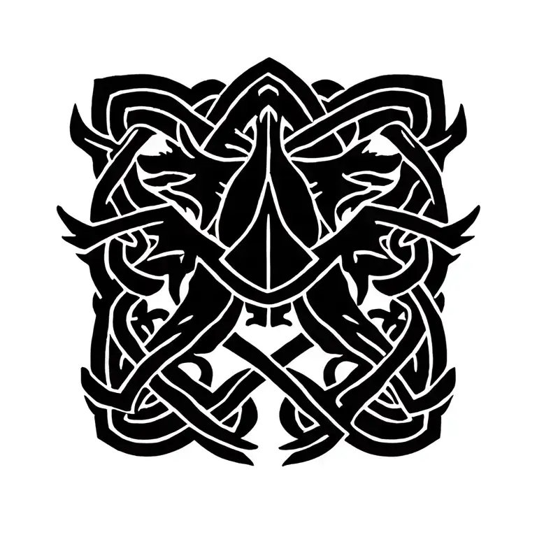 Celtic Knot And Welsh Dragon