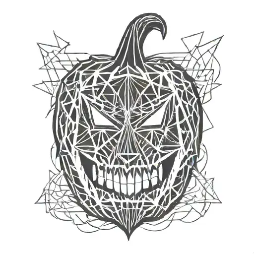 Halloween Pumpkin Lightning Bolt Striking