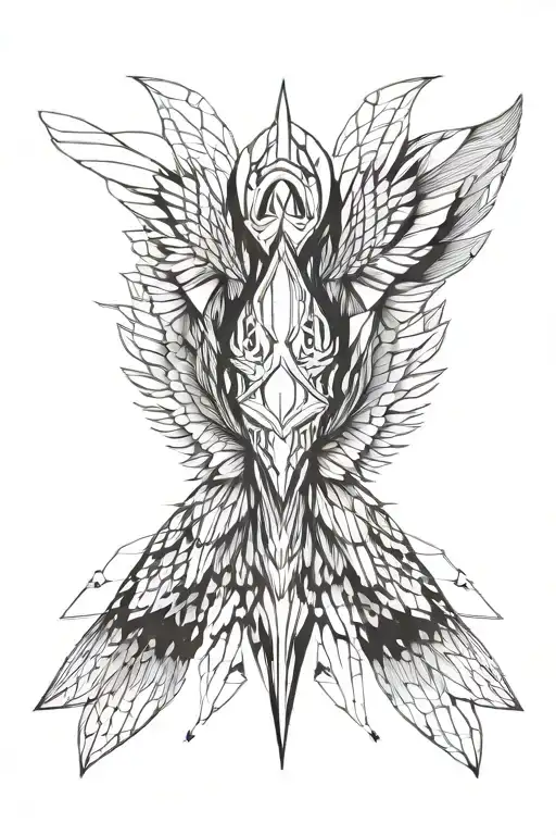 Space Angel Wings Symmetrical Holy Spirit Descending