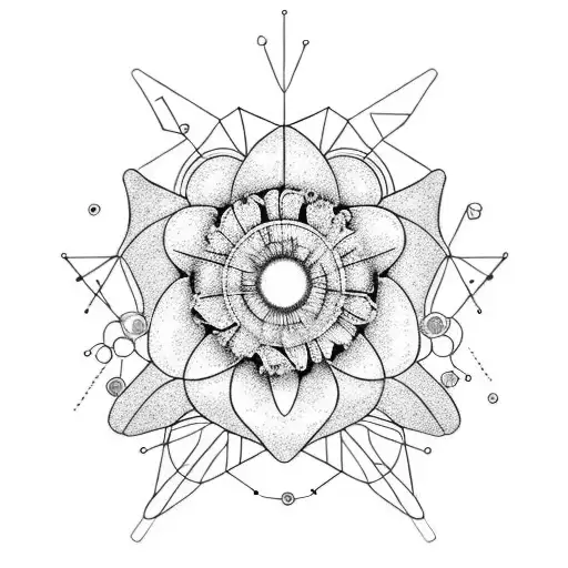 Science Lab Equipment Merging With Floral Elements