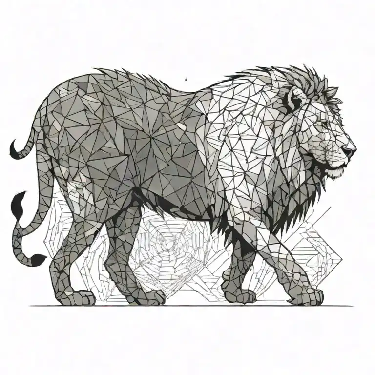 Lion Walkimg Along Horizon Depicts The Silhouette With Sun Rising