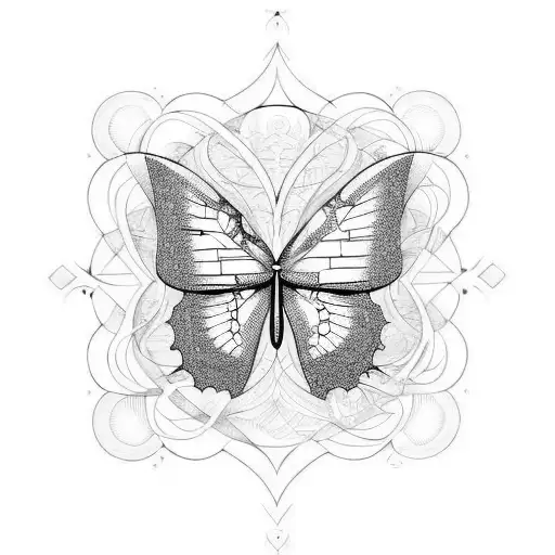 Gothic Butterfly With Music Notes