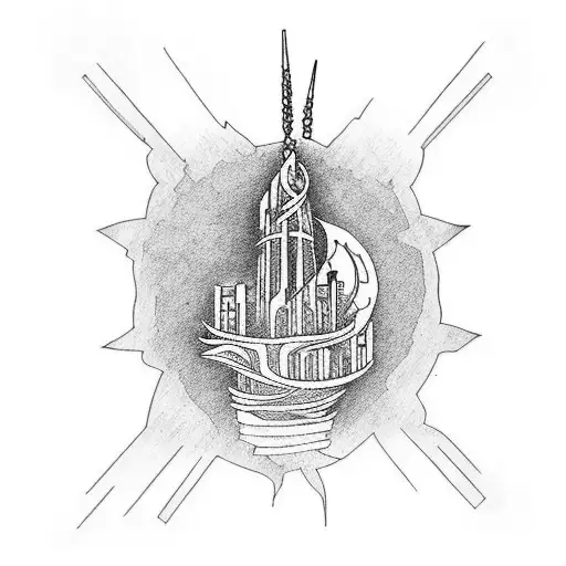 The Dark Tower Tattoo For Right Lower Arm Inside