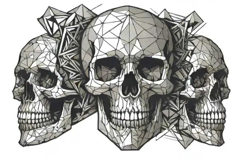 Skull Whit Geometric Shapes Around It