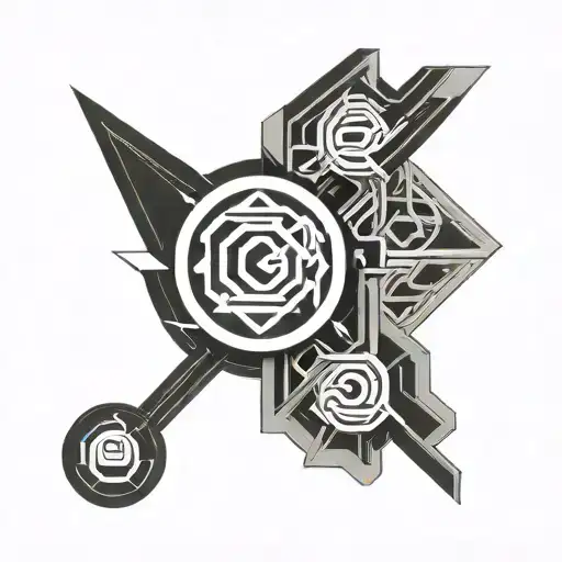 Transcend Glyph Symbol Intertwined With War Greek Symbol