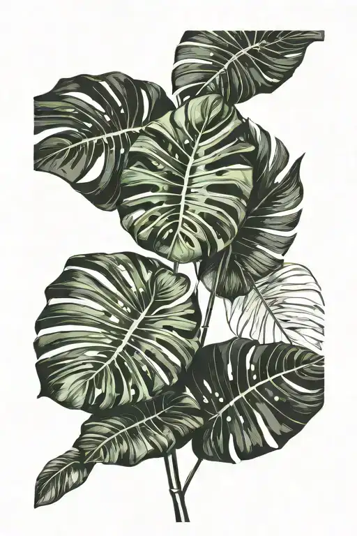 Monstera And Alocasia Leaf Thin