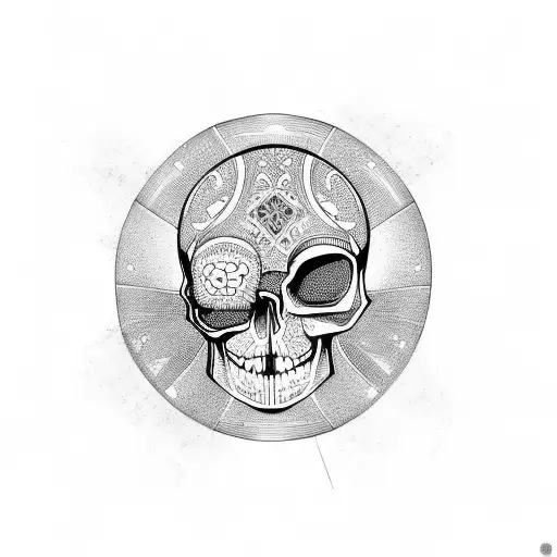Boudhist Design With Skull