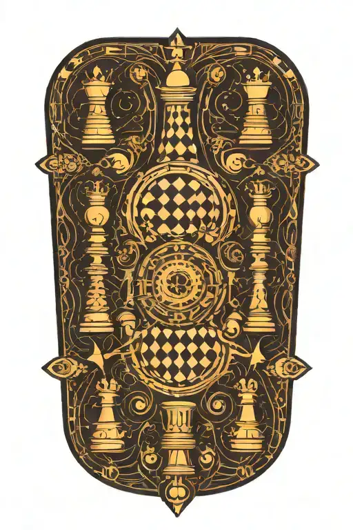 Chess Pieces Arranged In A Mesmerizing Geometric Pattern Representing The Cosmos