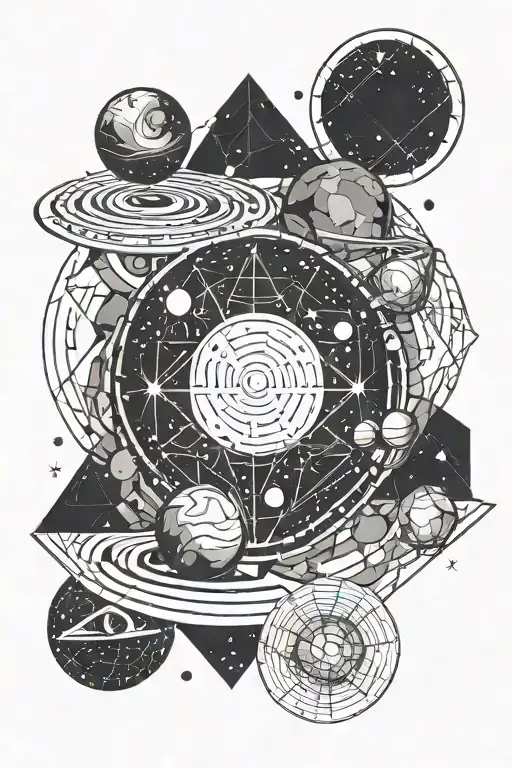 Geometric Galaxy Filled With Planets