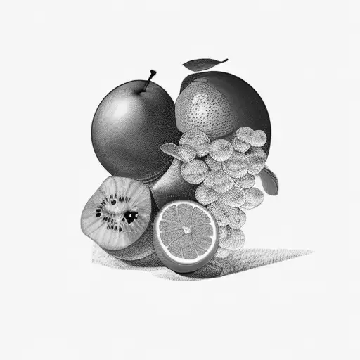 An Abstract Representation Of A Fruit Still Life Painting