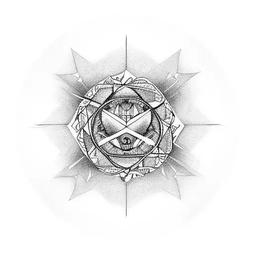 A Symbol Of Wisdom Surrounded By The Signs Of Death