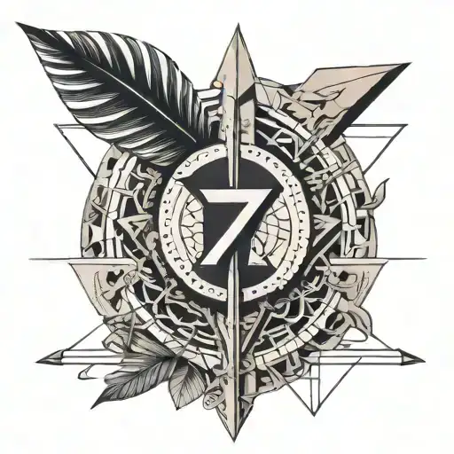 The Roman Numeral Seven And The Arrow