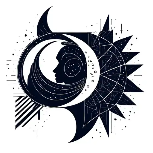 Gemini And Moon Merging Together