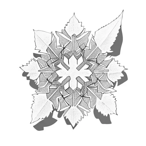 Snowflake With The Shape Of A Weed Leaf