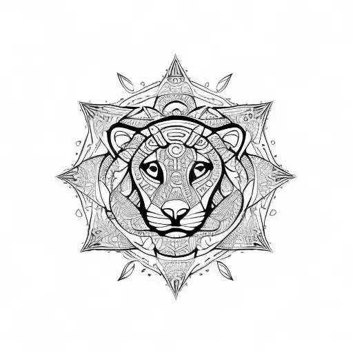 Leo Zodiac With Floral Linework
