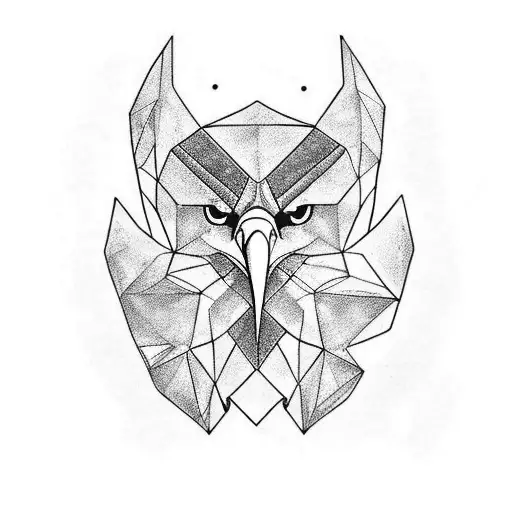 Eagle Tattoo With Geometries For Forearm