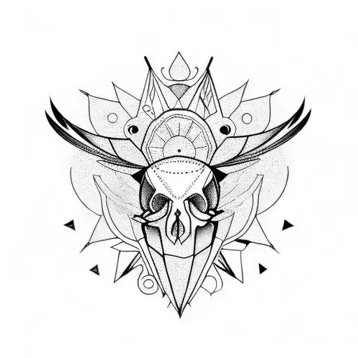 Bird Skull With Crystals