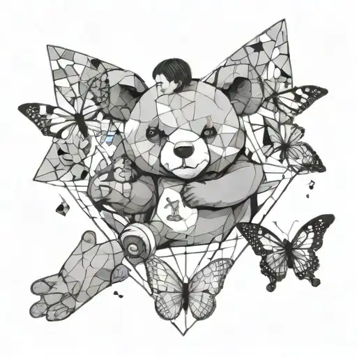 A Pediatric Doctor Holding A Teddy Bear While Butterflies Fly Around Them