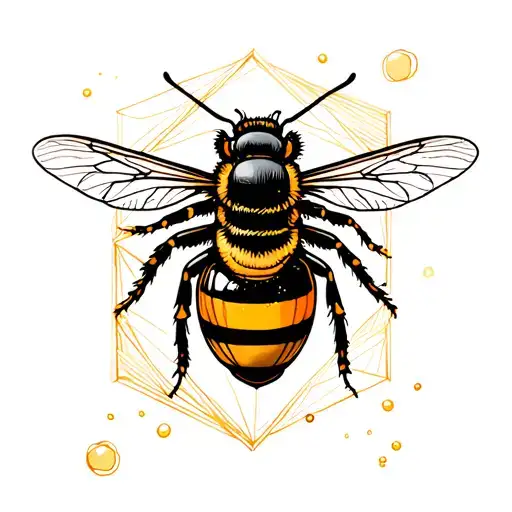 Honey Bee Above A Honey Jar