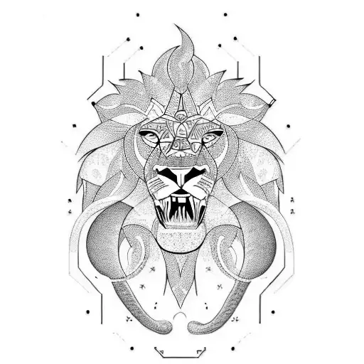 Design A Tattoo That Represents The Strength Of A Lion And A Snake