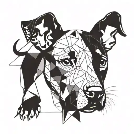 Pitbull Puppy With Black Spot On The Eye Surrounded