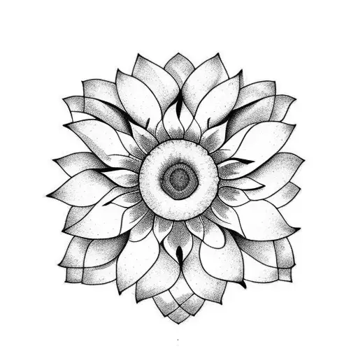 A Sunflower Inside A Holy Cross