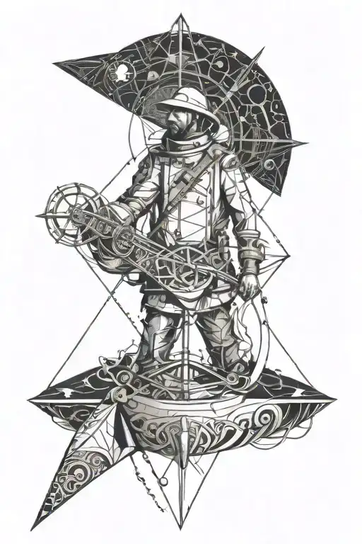 Seaman Sailing On A Space