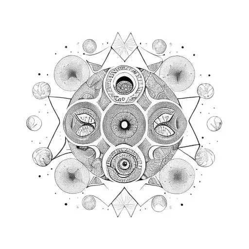 Baobab Tree Moon Phases Dots Spiritual