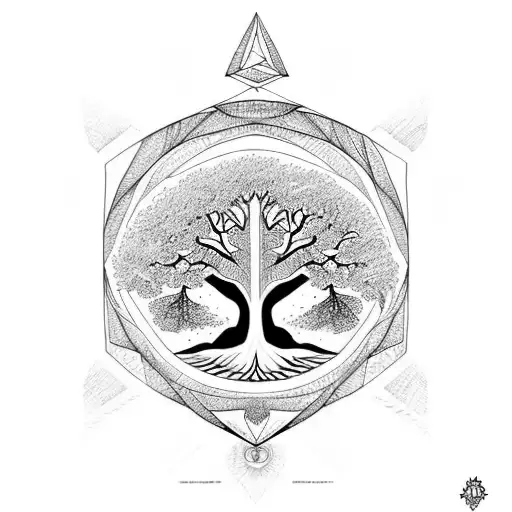 Tree Of Life Delimited By An Inverted Triangle
