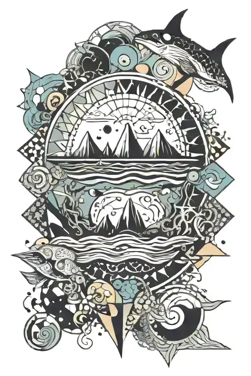 Trippy Ocean Scene Set