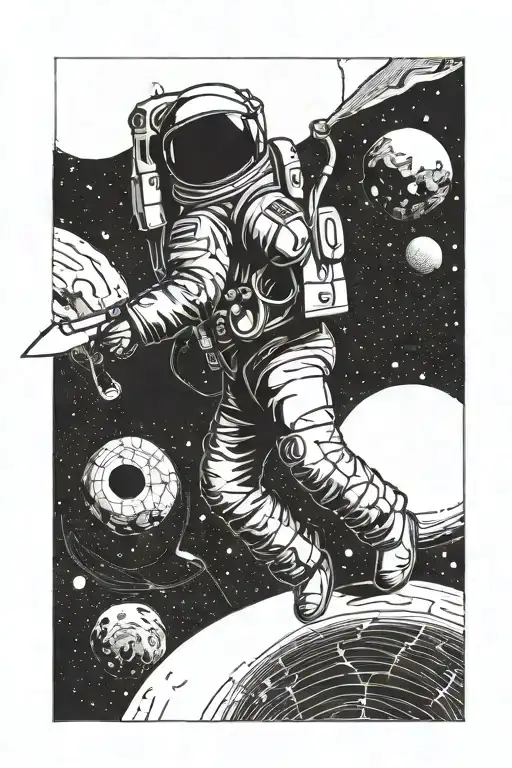 Cosmonaut On Moon Fishing The Earth