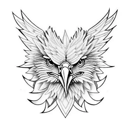 Detailed Eagle With Wings