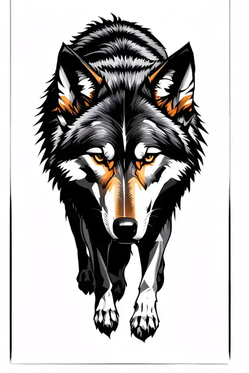 Wolf Standing On A Ledge Overlooking Wolf Pack