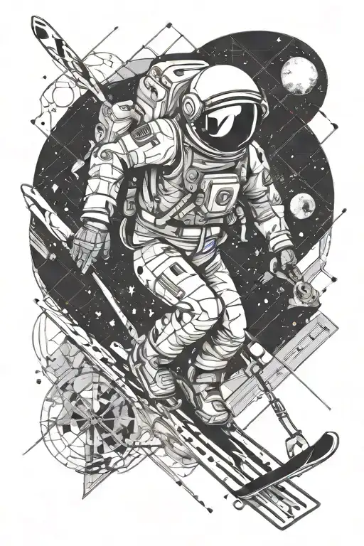 Astronaut Skiing