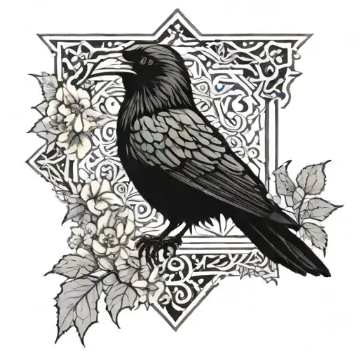 Raven Book Flower Ivy Fire