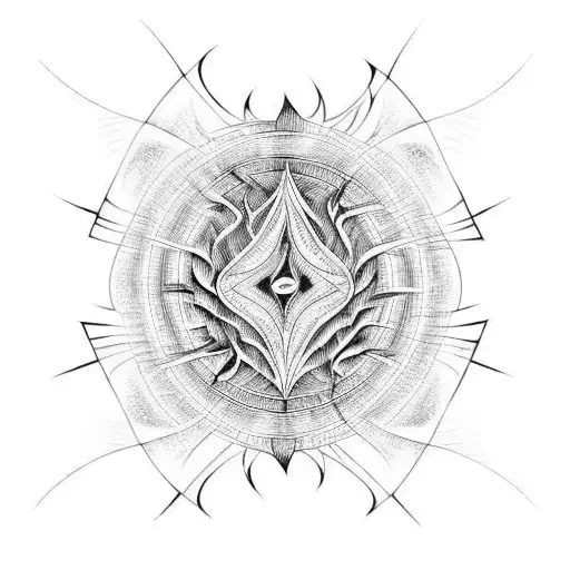 Fire Flames Morphing Into Water Waves In A Line Like Tribal Art