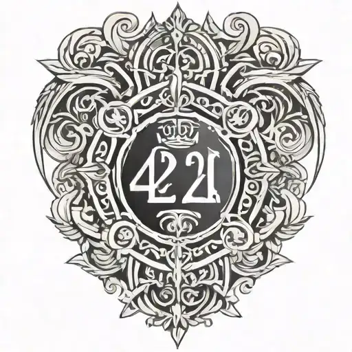 420 In Roman Numerals Neck Tattoo Goth Metal Font