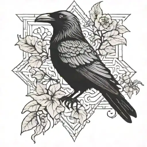 Raven Book Flower Ivy Fire