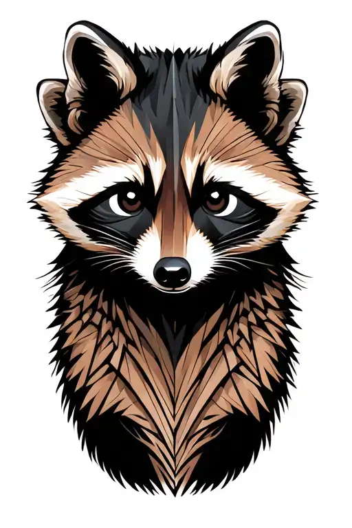 Raccoon In Paw Print