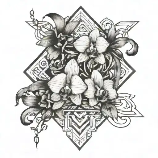 Tiara And Orchid Intertwined