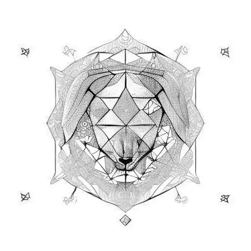 Leo Zodiac Sign With Geometric Figures